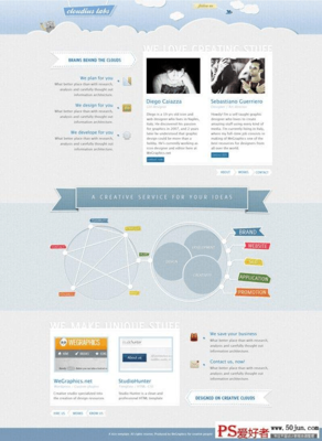 PS設(shè)計(jì)整潔漂亮的網(wǎng)頁(yè)頁(yè)面布局和背景